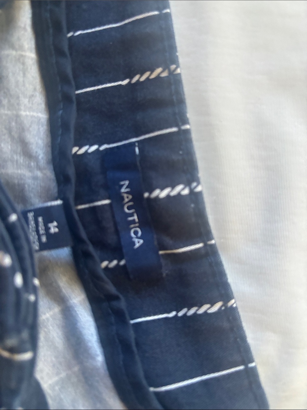 Nautica Navy Blue Striped Women's Flat Front Shorts - Picture 3 of 5